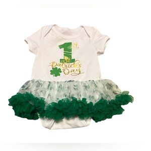 “My 1st St. Patrick’s day” Bebiullo Baby Girl St. Patricks Day one piece 3-6 mo